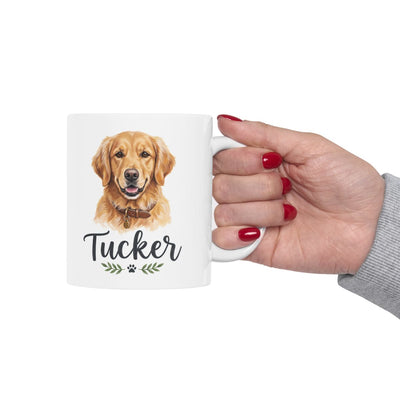 Personalized Dog Mug — Painted Portrait with Your Dog's Name, 20 Breeds