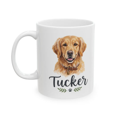 Personalized Dog Mug — Painted Portrait with Your Dog's Name, 20 Breeds