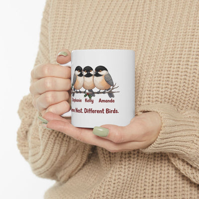 Sisters Mug — Personalized Same Nest Different Birds Mug with 2, 3 or 4 Names