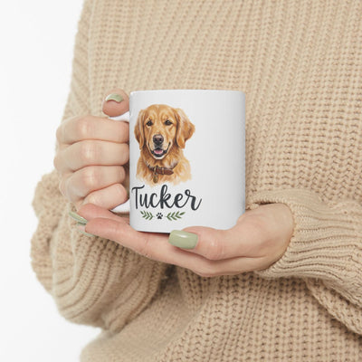 Personalized Dog Mug — Painted Portrait with Your Dog's Name, 20 Breeds