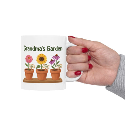 Grandma's Garden Mug — Personalized Grandkids Names Mug, 1 to 6 Names