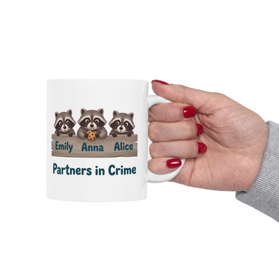 Partners in Crime Mug — Personalized Best Friends Mug with 2, 3 or 4 Names