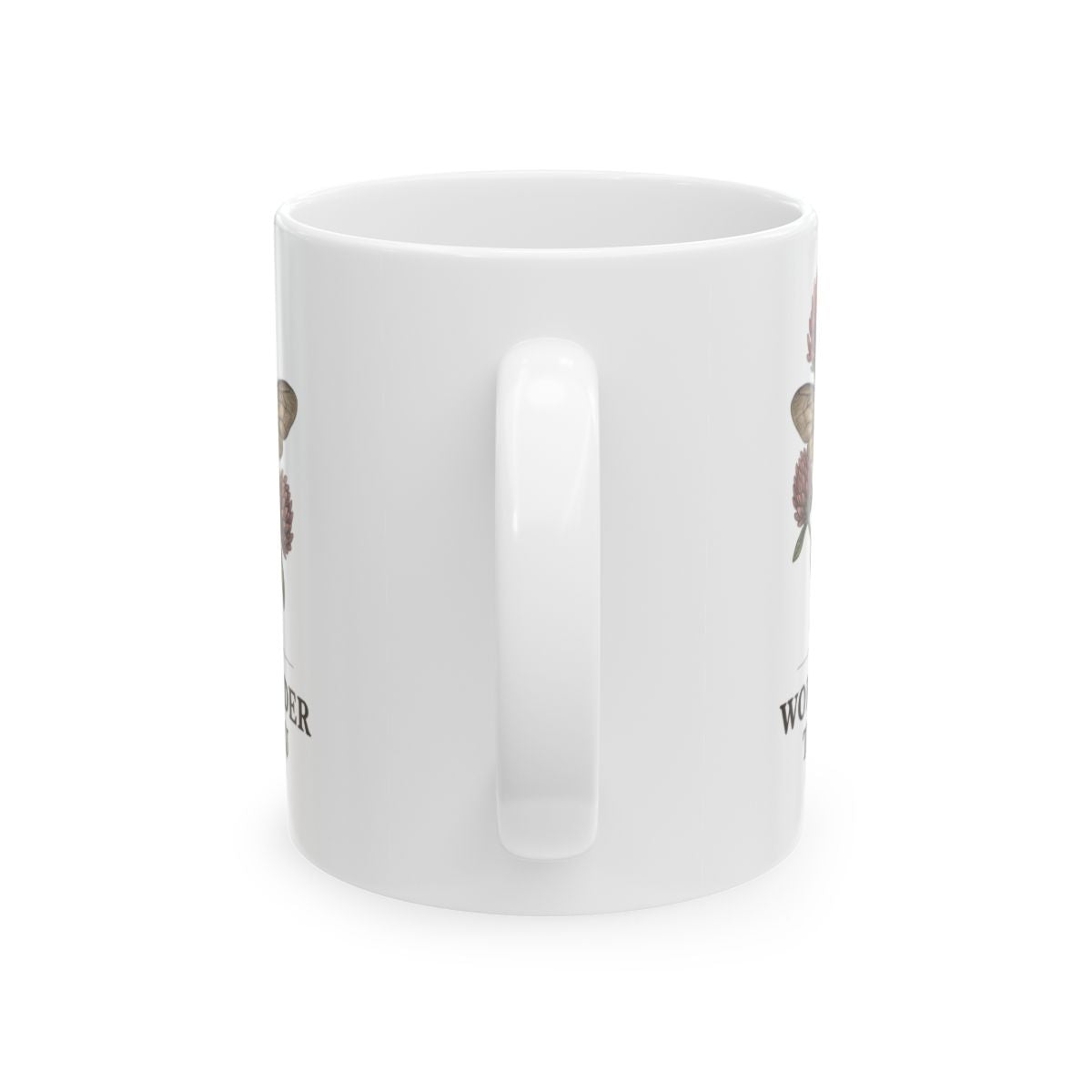 Bee Coffee Mug — "Works Harder Than You" Vintage Engraved Honeybee & Clover Mug