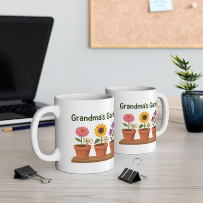Grandma's Garden Mug — Personalized Grandkids Names Mug, 1 to 6 Names