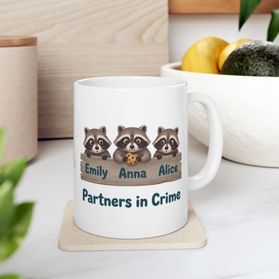 Partners in Crime Mug — Personalized Best Friends Mug with 2, 3 or 4 Names