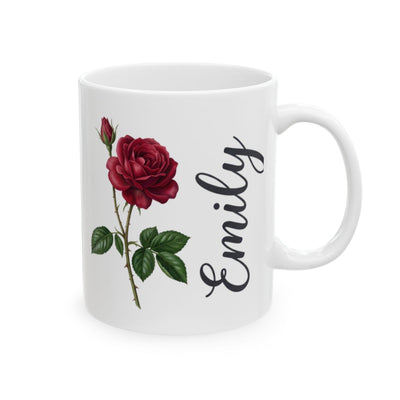 Personalized Birth Flower Mug — Name Mug with Your Birth Month Flower