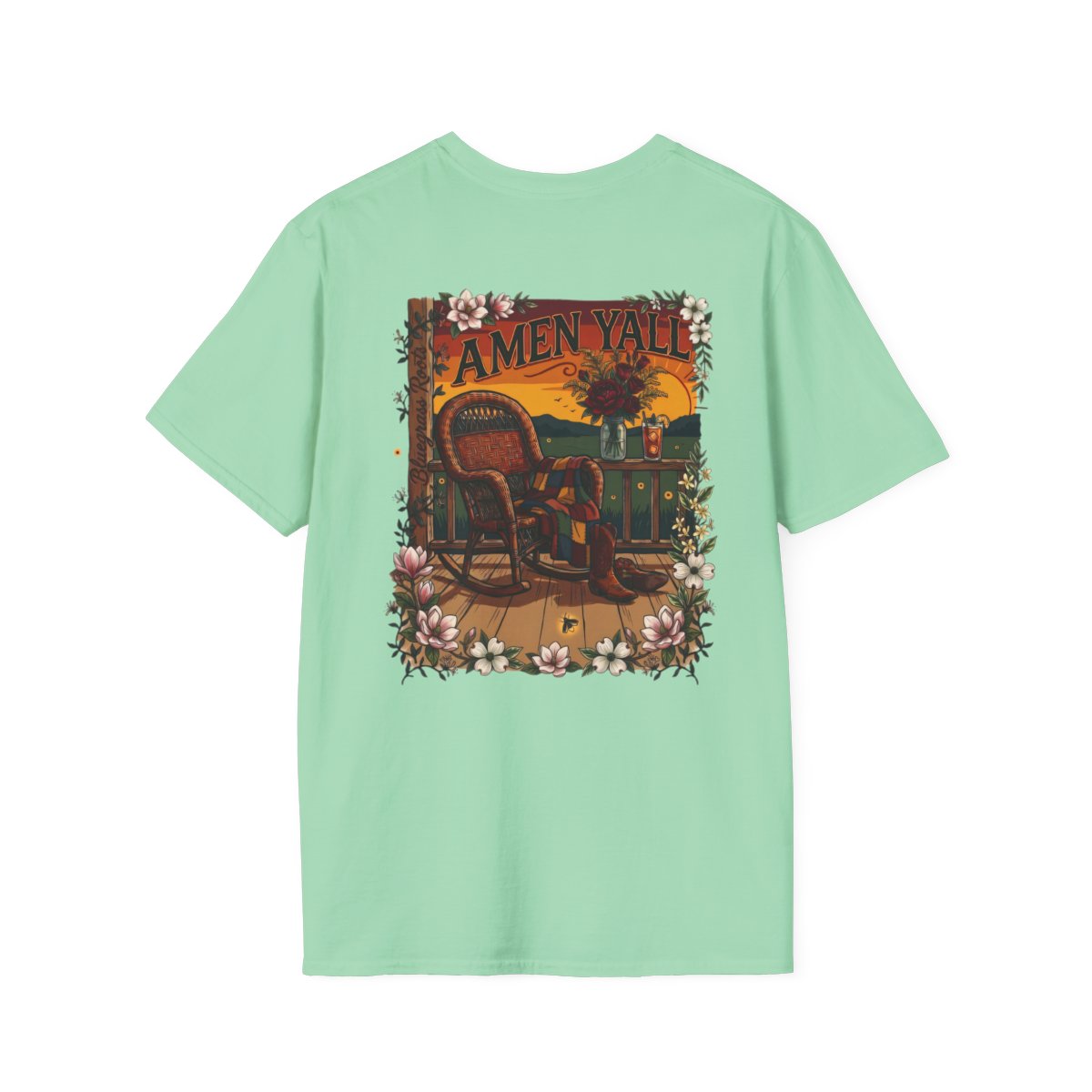 Y'all Shirt — Bluegrass Roots "Amen, Y'all" Graphic Tee in Mint Green