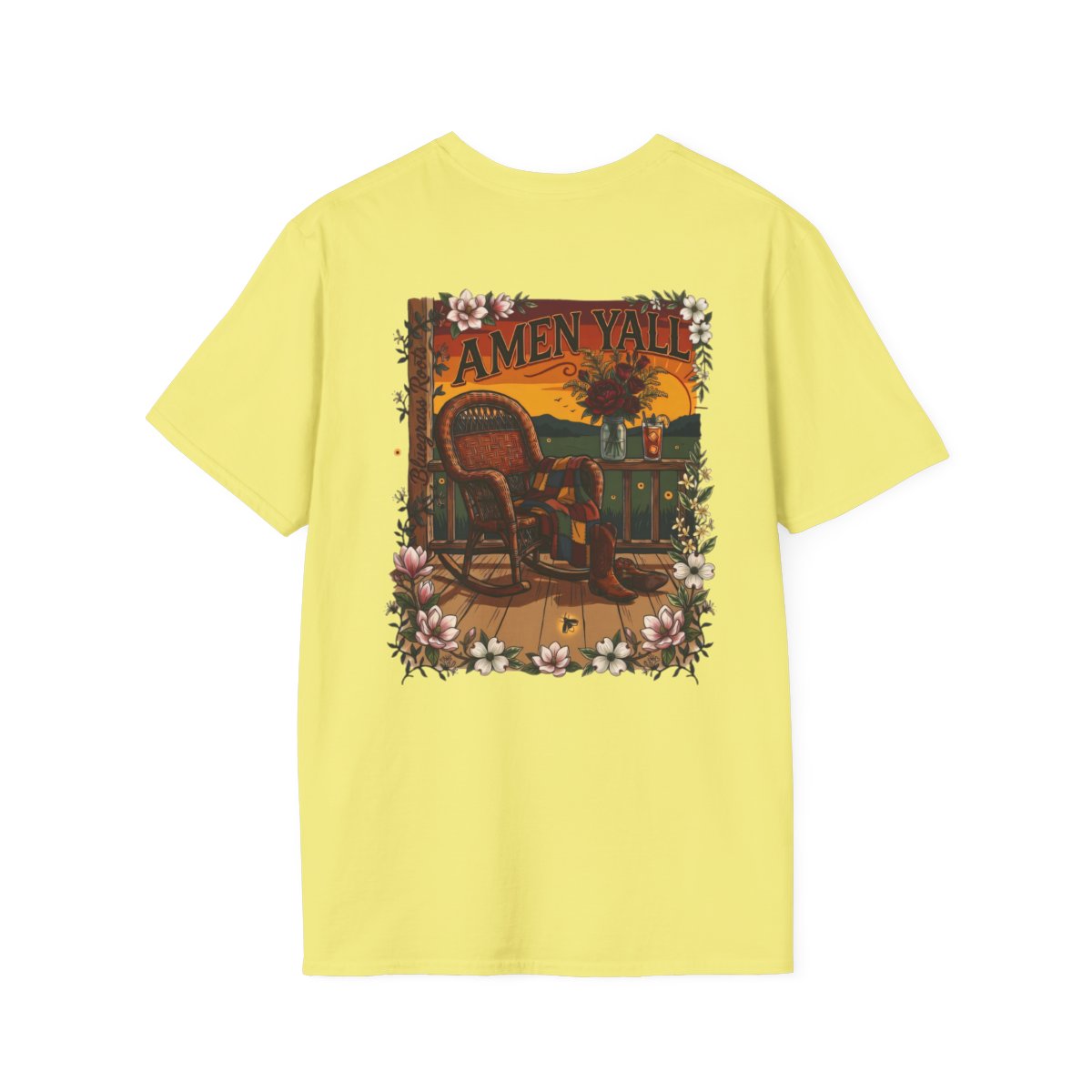 Y'all Shirt — Bluegrass Roots "Amen, Y'all" Graphic Tee in Cornsilk