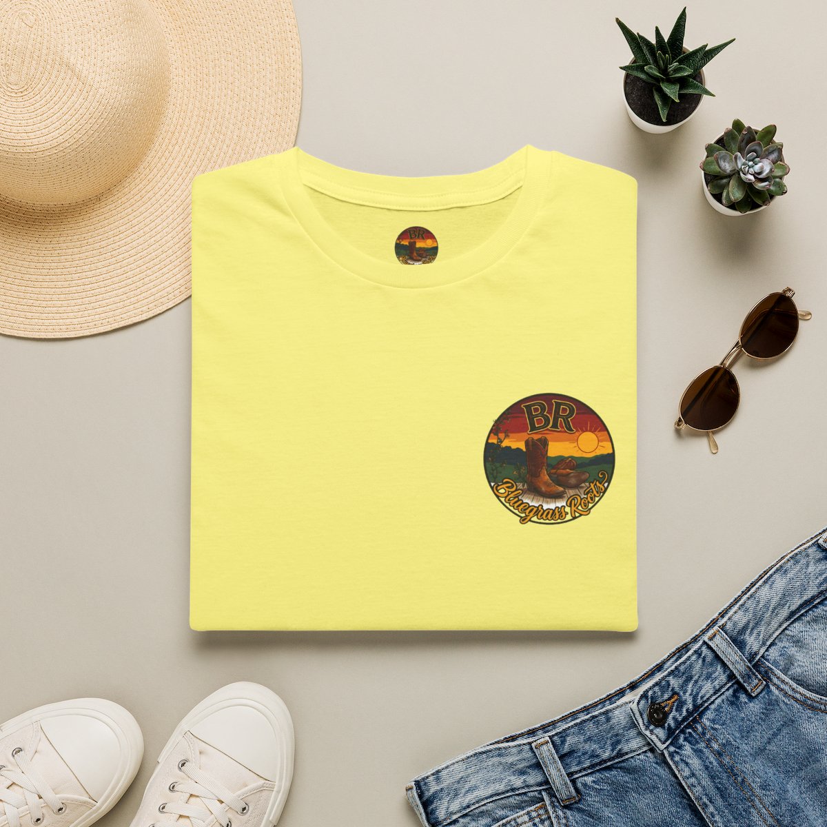 Y'all Shirt — Bluegrass Roots "Amen, Y'all" Graphic Tee in Cornsilk