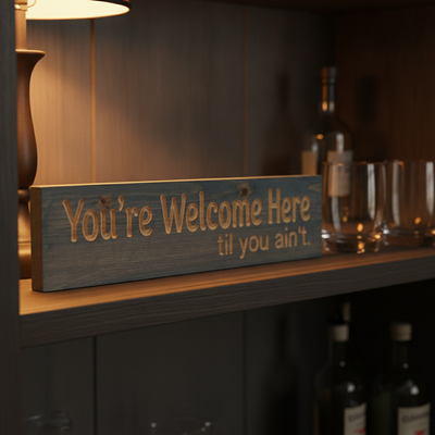 Funny Entryway Sign — You're Welcome Here Til You Ain't — product details — Bluegrass Gifts